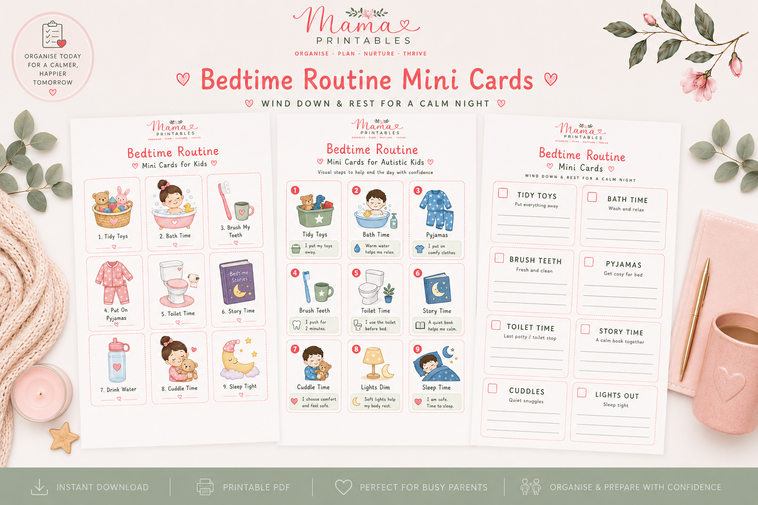 Bedtime Routine Mini Cards preview