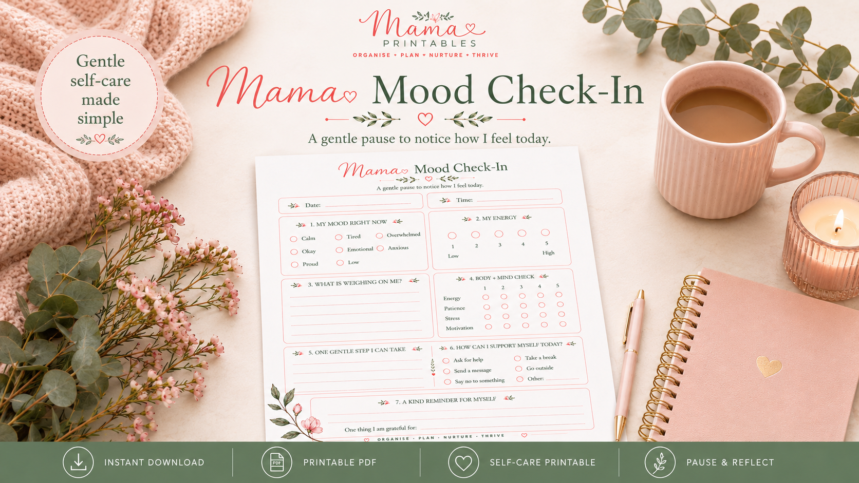 Mood Check-In Sheet preview