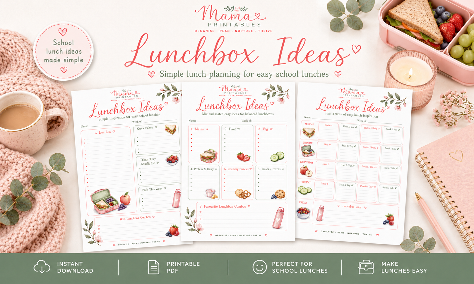 Lunchbox Ideas Sheet preview