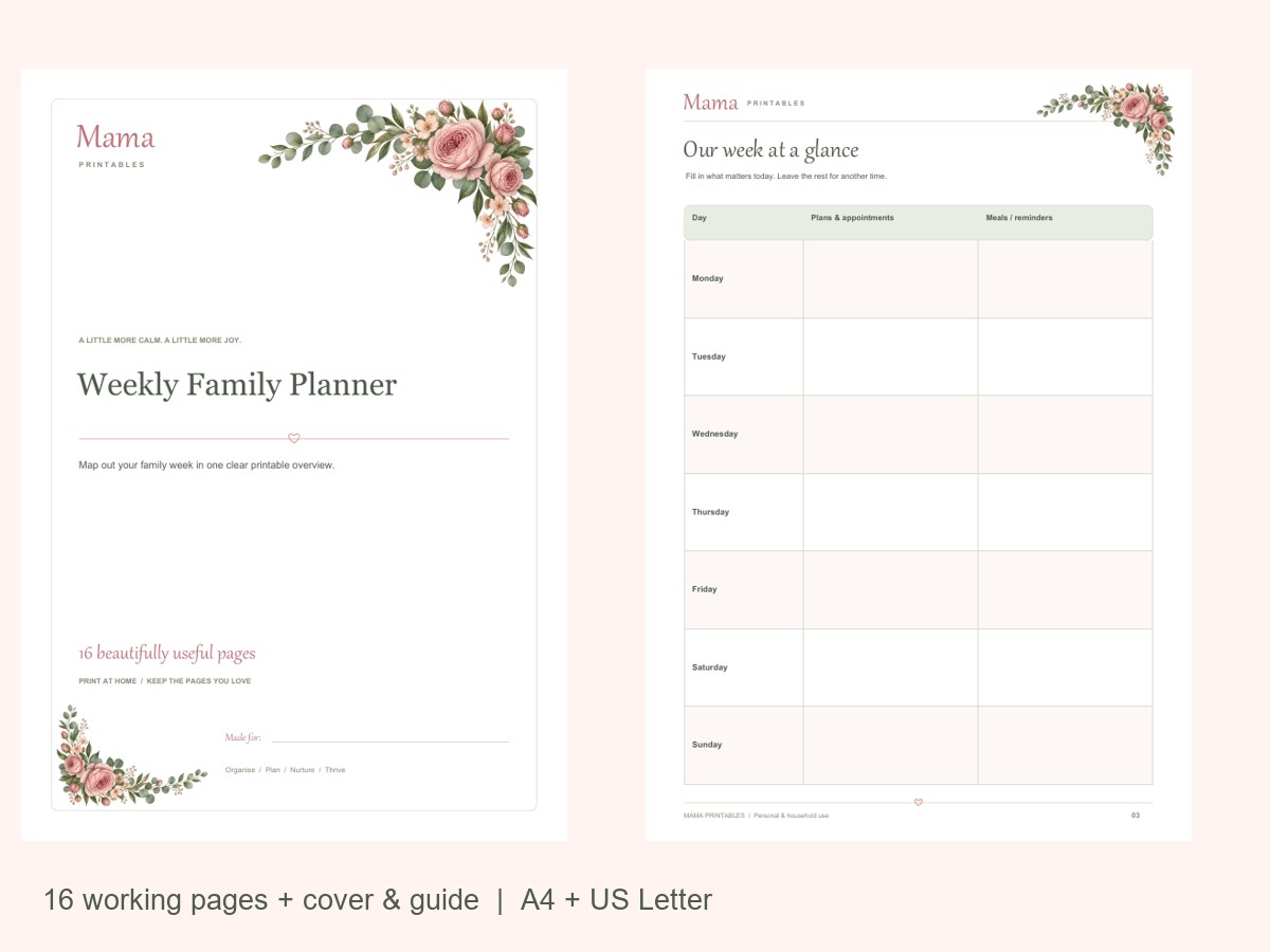 Weekly Family Planner preview