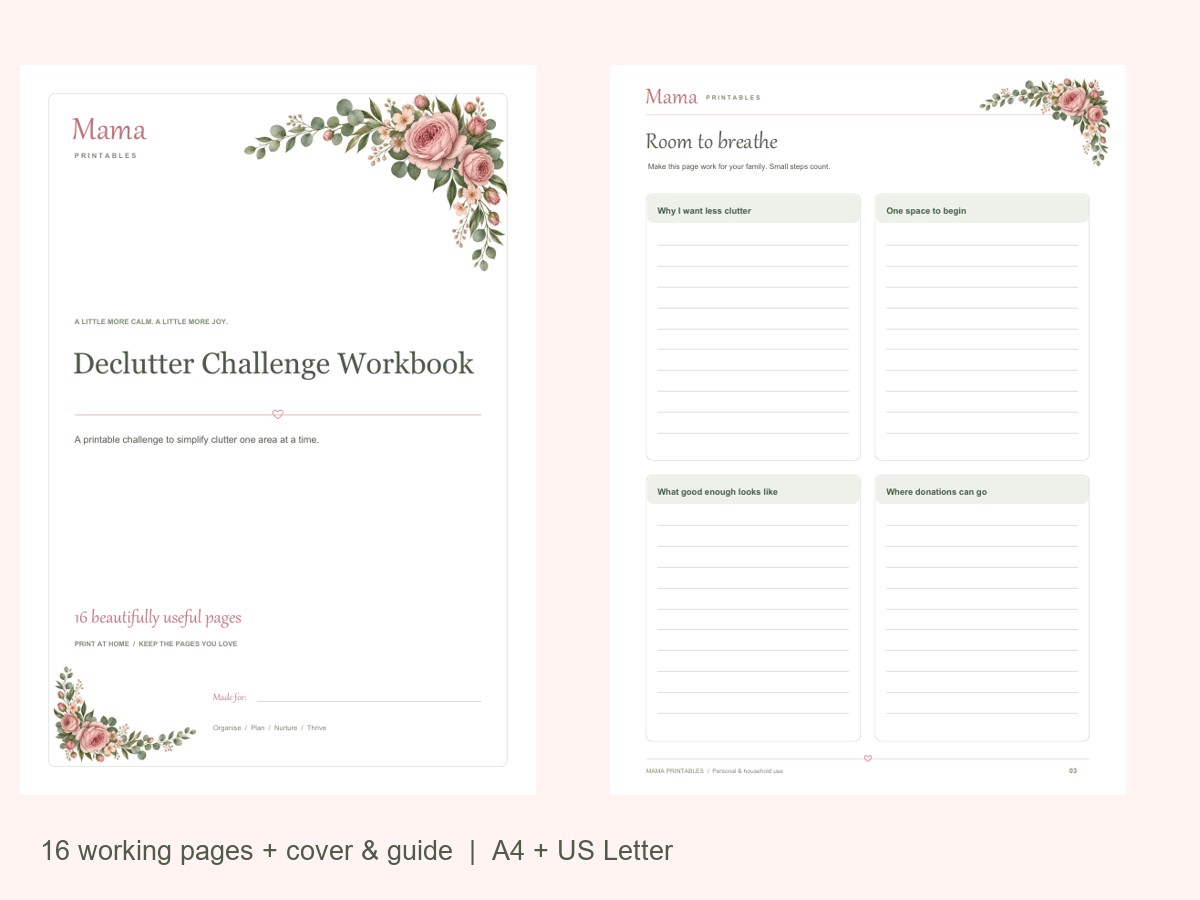 Declutter Challenge Workbook preview