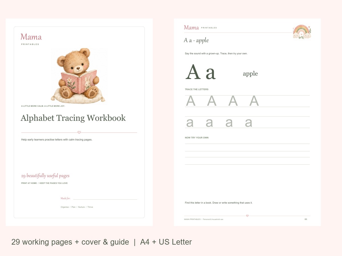 Alphabet Tracing Workbook preview