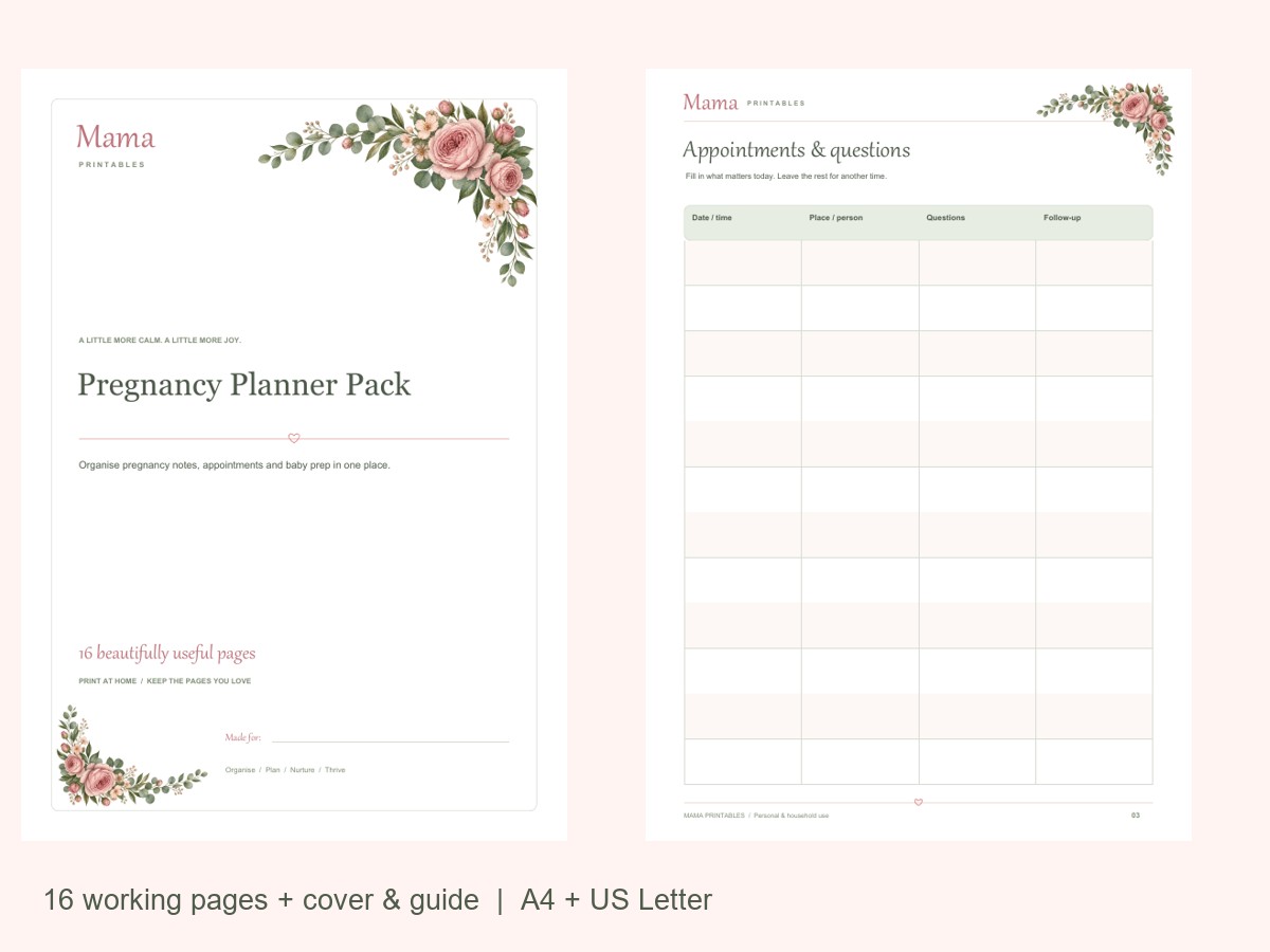 Pregnancy Planner Pack preview