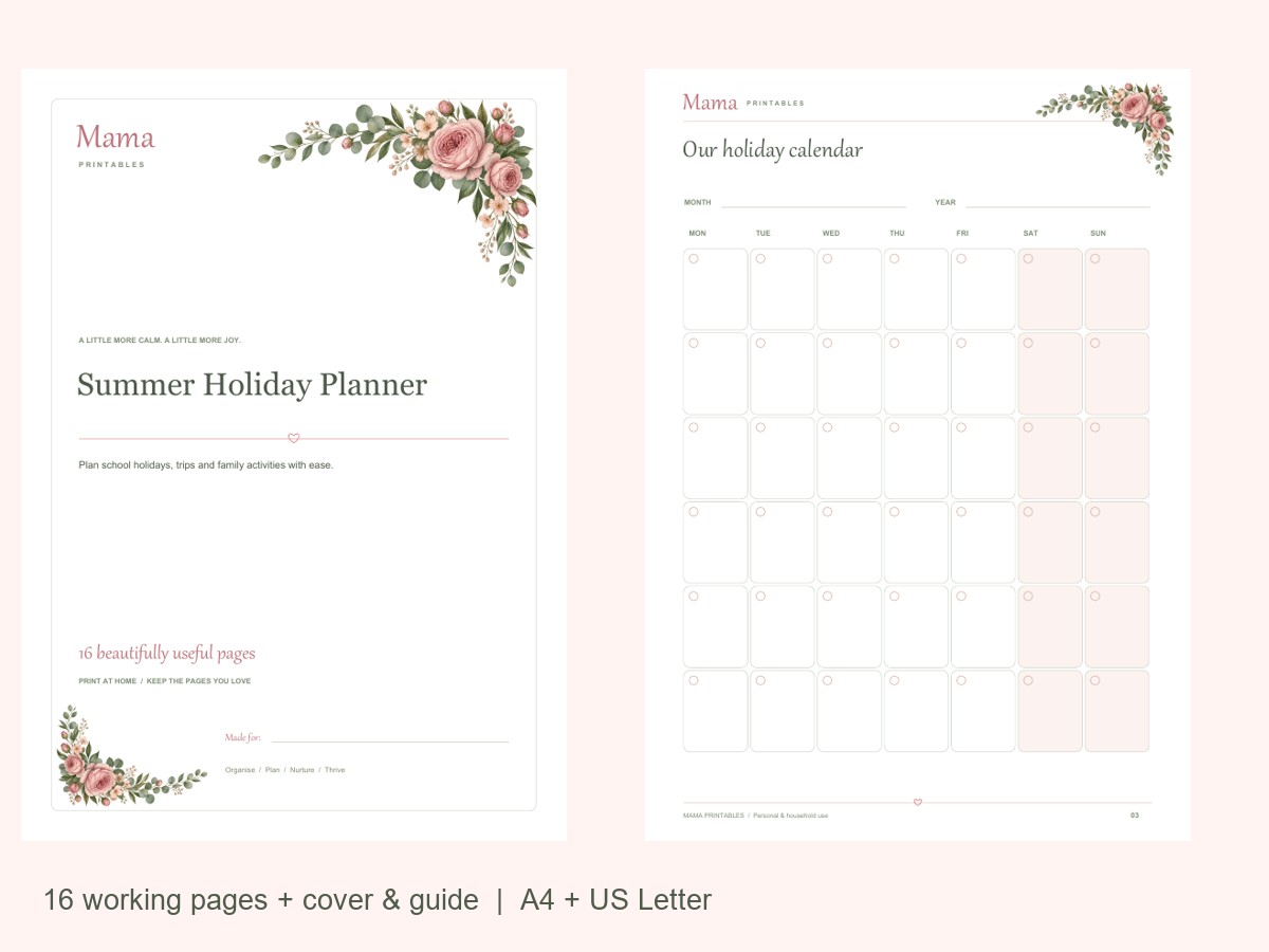 Summer Holiday Planner preview